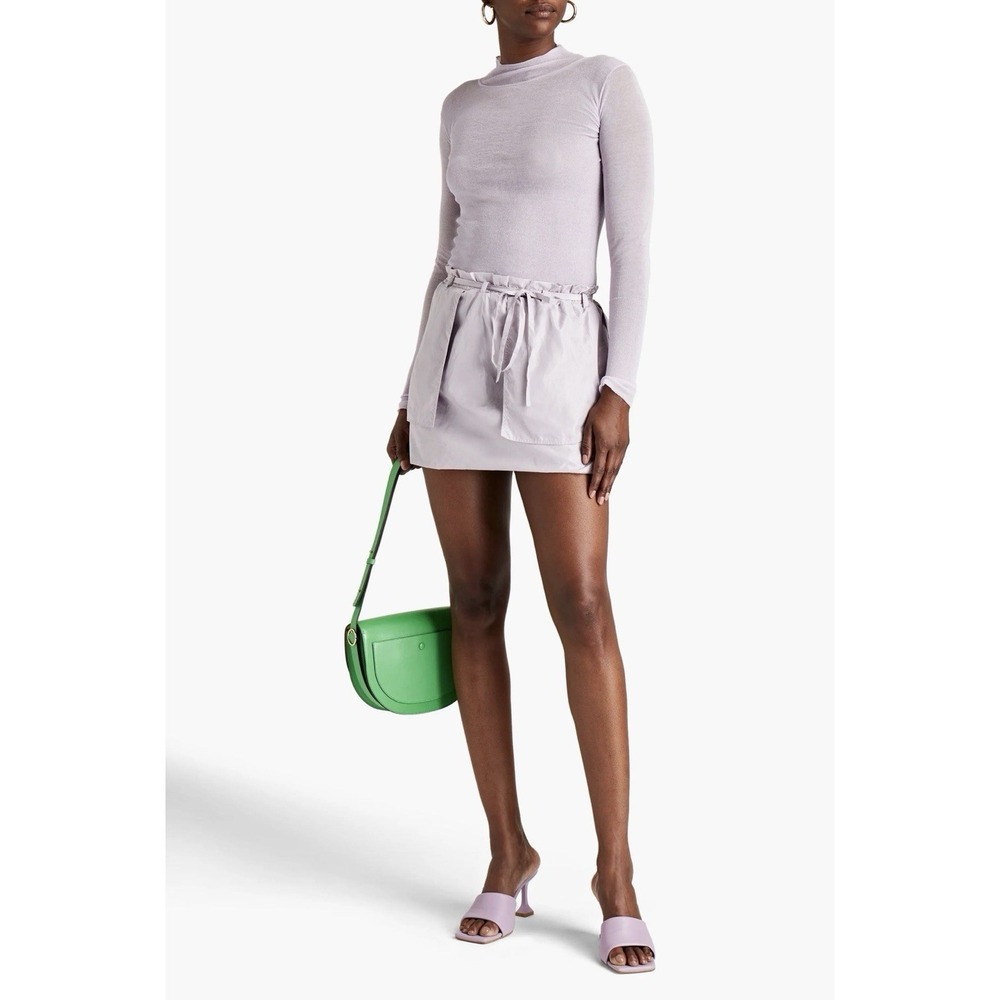 VALENTINO GARAVANI Size IT40/US 4-6 Gathered Silk Taffeta Cargo Mini Skirt Lilac